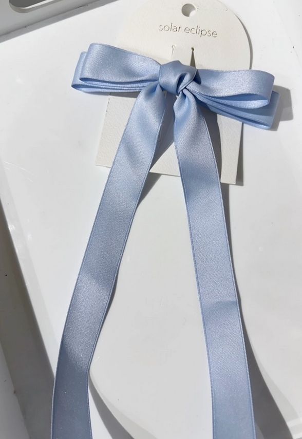 The Perfect Ribbon Bow Barrette - Blue