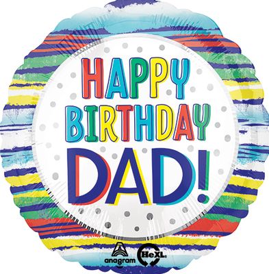 18&quot; Birthday Dad Stripes Balloon