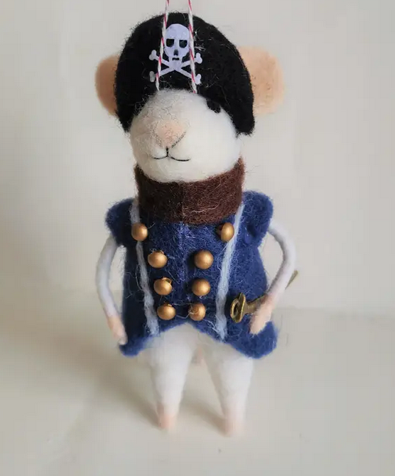 Felt Mouse Pirate With Cutlass Ornament