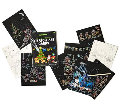 Christmas Design Scratch Art Cards Kit