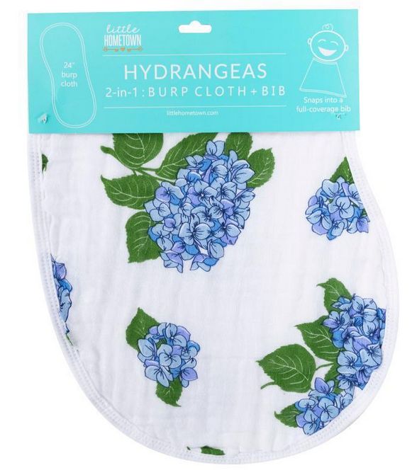 Hydrangeas Burp/Bib Combo
