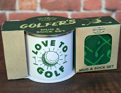 Gentlemen&#39;s Emporium Enamel Mug &amp; Socks - Love To Golf