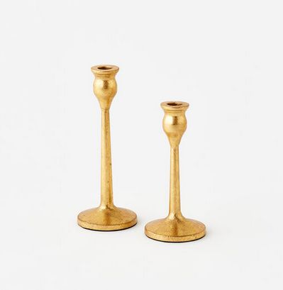 Gold Taper Candle Holder- 10.25&quot;