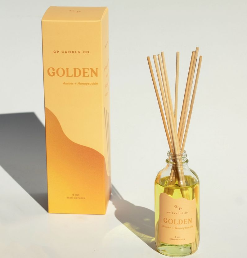 Golden 4 oz. Hue Reed Diffuser (Amber + Honeysuckle)