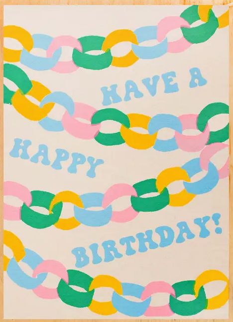 Birthday Paper Chain Greeting Card