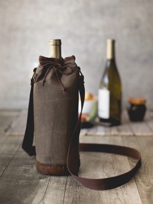 Waxed Canvas Wine Tote - Core