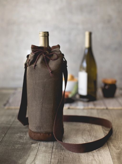 Waxed Canvas Wine Tote - Core