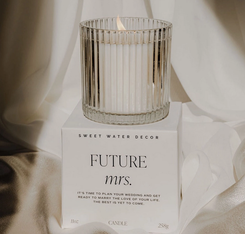 Future Mrs. Soy Candle - Ribbed Glass Jar with Box