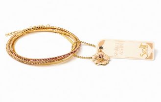 Sparkle &amp; Shine Rhinestone Bracelet Trio - Pink/Gold