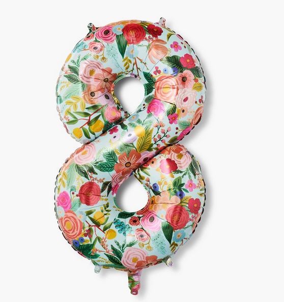 Garden Party Numbered Foil Balloon (8)