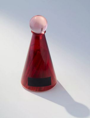 Glass Matchstick Holders - Red w/ Pink Lid