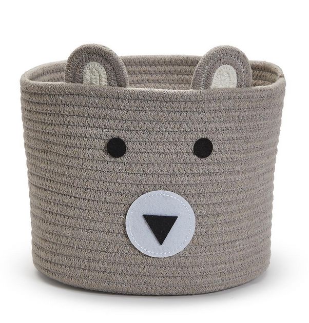 Animal Hand-Crafted Rope Basket- Bear