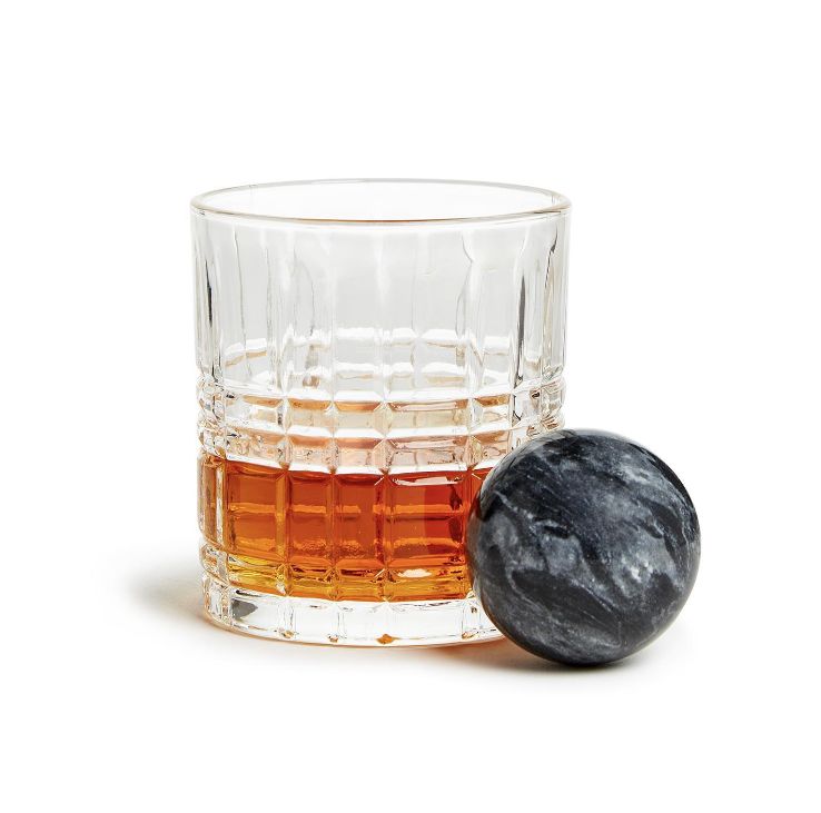 Double Old Fashion Whisky Set Incl Stone Ball