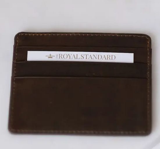 Leather Slim Wallet Dark Brown