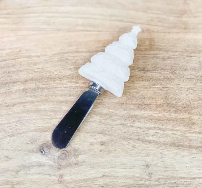 Christmas Tree Embossed Spreader White