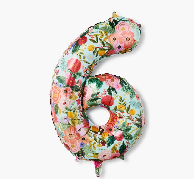 Garden Party Numbered Foil Balloon (6)