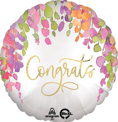 Congrats Romantic Floral Balloon