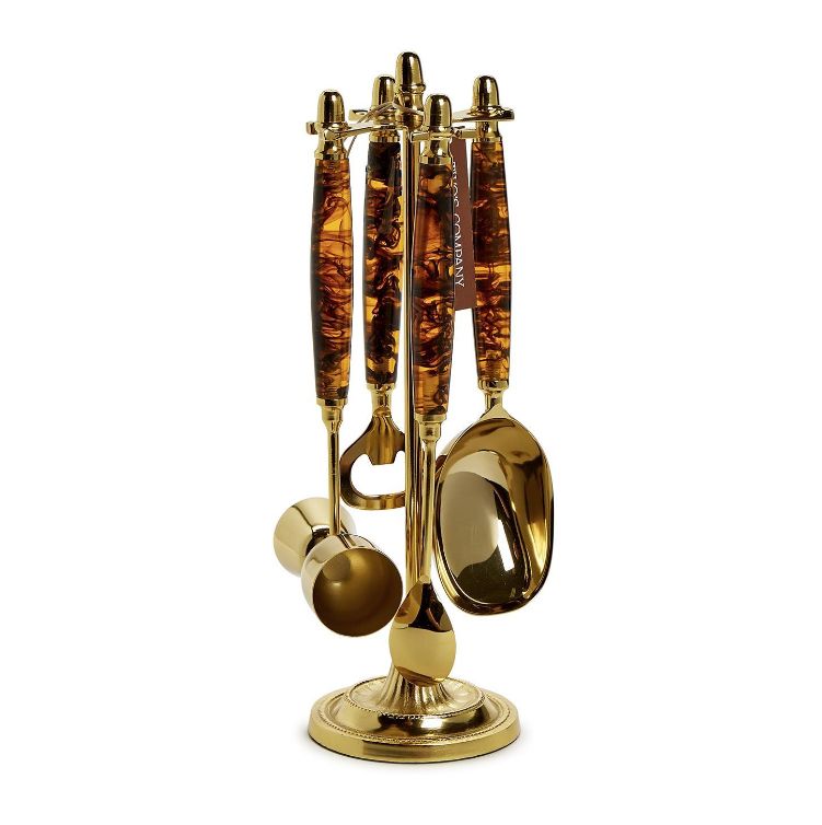 Tortoise Print Bar Set with Stand
