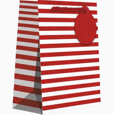 Red White Stripe Totes - Small