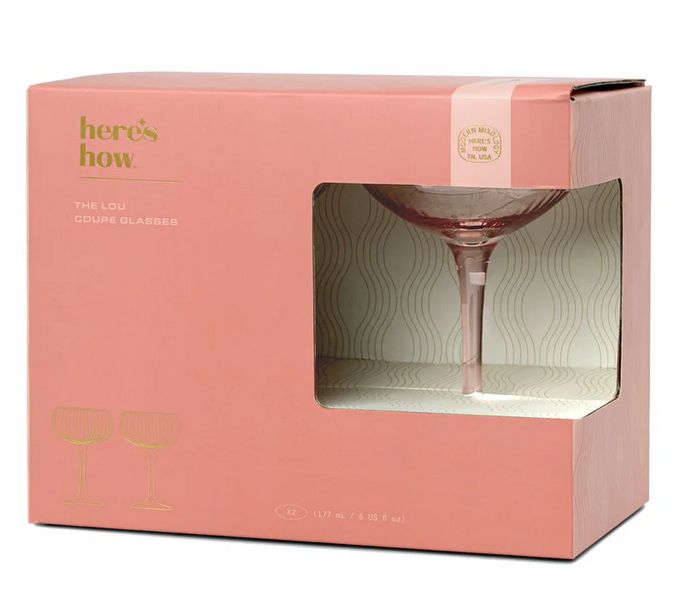 THE LOU COUPE GLASS - BLUSH, SET OF 2
