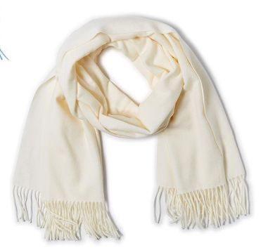 Soft Touch Mid Weight Scarf with Tassel-Ivory
