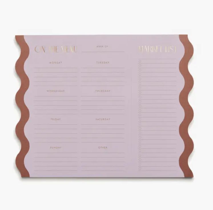 MEAL PLANNER NOTEPAD WITH MAGNETS - LILAC + NUTMEG