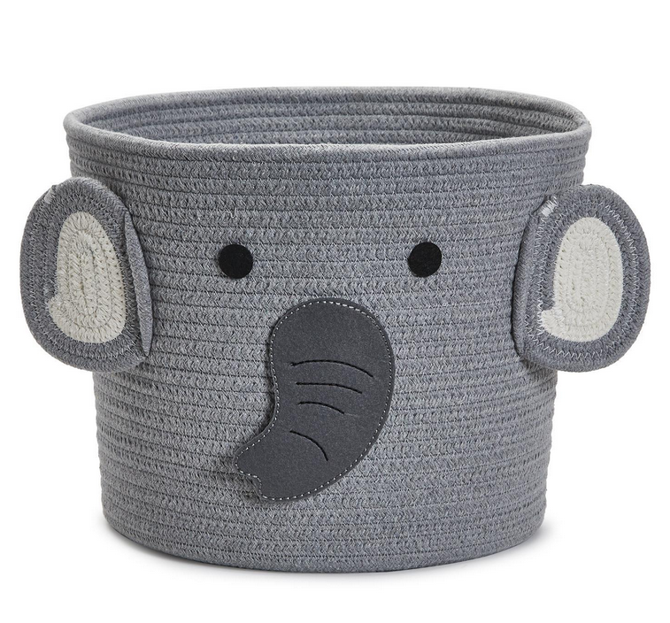 Animal Hand-Crafted Rope Basket- Elephant