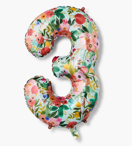 Garden Party Numbered Foil Balloon (3)