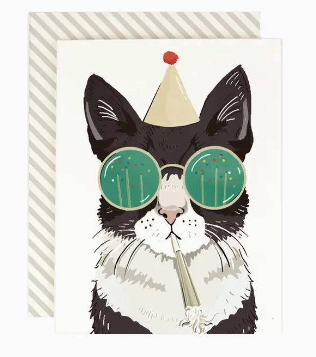 Birthday Party Cat Card