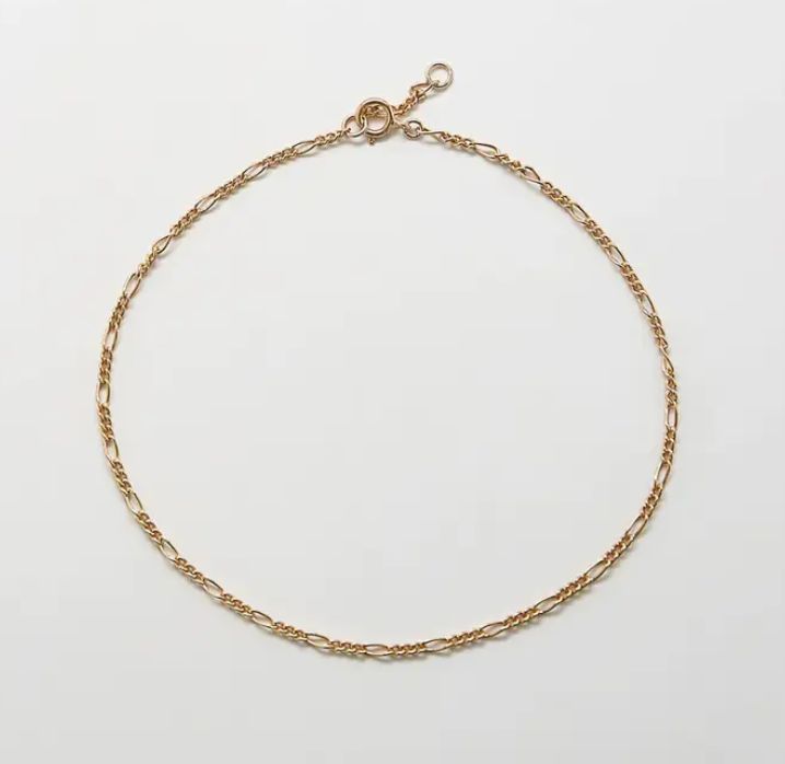 14k Gold Filled Dainty Figaro Chain Anklet