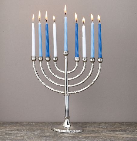 Classic Elegance Menorah with Hammered Accents
