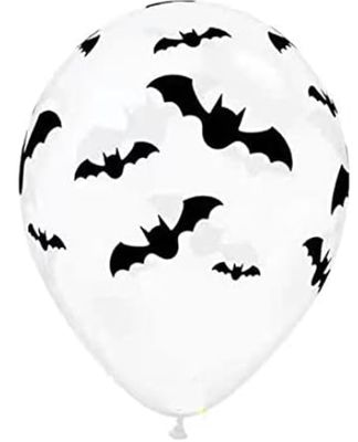 11 Inch Halloween Latex Clear w/ Bat