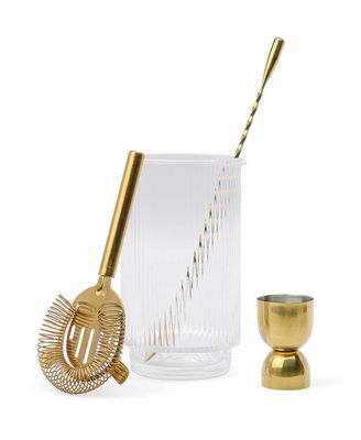 THE RENLEY MIXOLOGY SET - JIGGER, STRAINER, SPOON, AND BEAKER