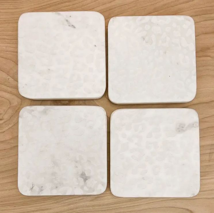 Leopard Etched Marble Coasters