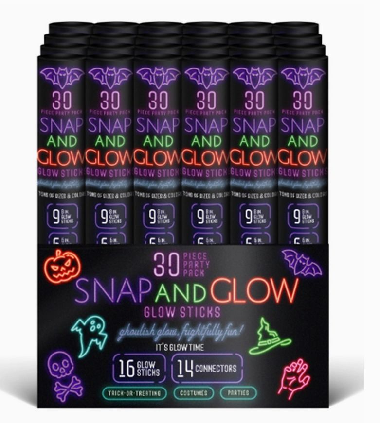 Halloween Snap and Glow 30 Piece Halloween Party Pack