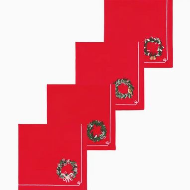 Wreaths Christmas Napkins Set of 4