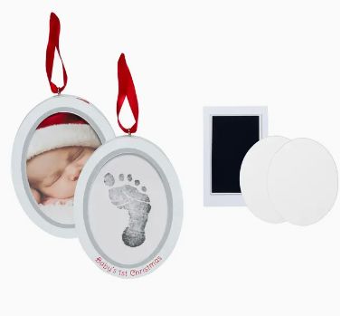 Babyprints Christmas Photo Ornament with Clean Touch Ink