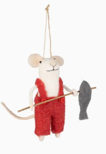 Felt Mouse Orns/Fishing Pole