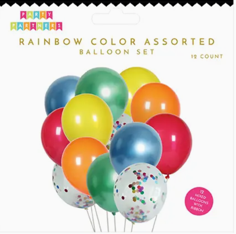 Rainbow Color Assorted Balloon Set