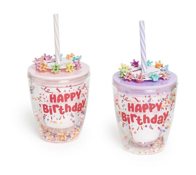 Birthday Gift Set Incudes Confetti Tumbler