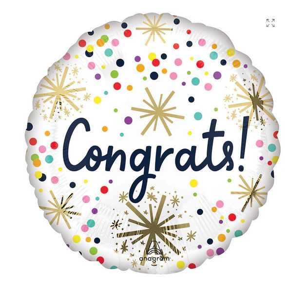 18&quot; Congrats Confetti Sprinkle Balloon