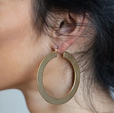 Gold Matte Large Hoop Earrings