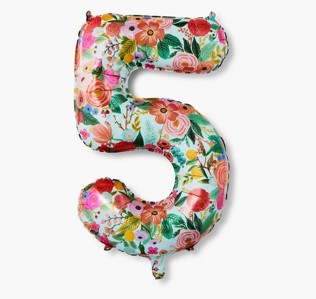 Garden Party Numbered Foil Balloon (5)