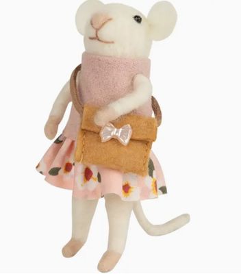 Felt Mouse Tp/Orn, Cotton Flwr Skirt W Xbody Bag