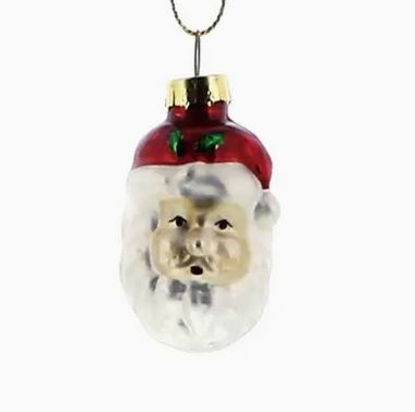 Glass Santa Head Ornament