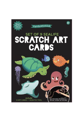 Scratch Art and Coloring Cards Kit - Ocean
