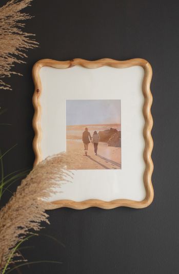 Wooden Squiggle Artwork Frame with Glass
