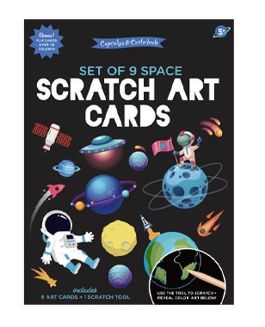 Scratch Art and Coloring Cards Kit - Space