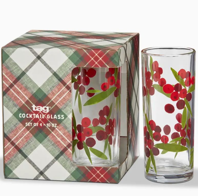 SPRIG DRINKS GLASS S/4