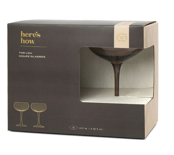 THE LOU COUPE GLASS - SMOKE, SET OF 2